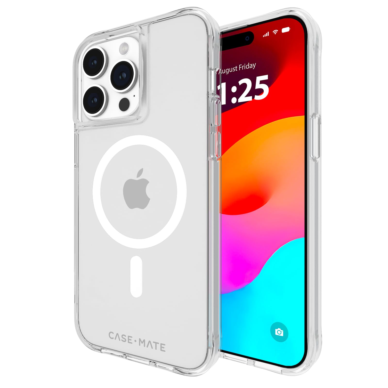 Case-Mate Tough Iphone 15 Pro Max Case Clear [12ft Drop Protection] [Compatible With Magsafe] Magnetic Phone Case For Iphone 15 Pro Max 6.7", Shockproof Cover With Anti Yellowing, Anti Scratch Tech