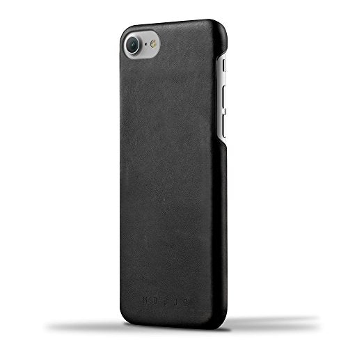 Mujjo Moulded Edge Leather Case For Iphone 8, Iphone 7 | Premium Genuine Leather, Natural Aging Effect | Pocket For 2-3 Cards, Slim Profile (Black)