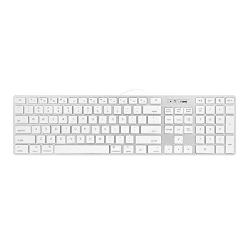 Ihome Full Size Wired Keyboard Compatible With Apple Ios Or Windows Sleek Mac And Imac Style Design Desktop Pc Or Laptop