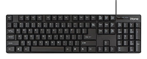 Ihome Ih-K1000b Full Size Usb Desktop Keyboard (Black)