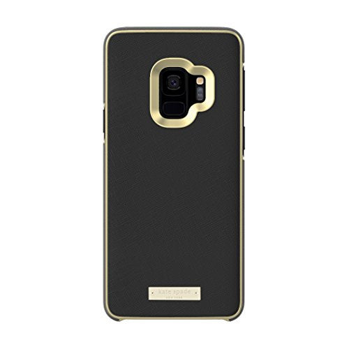 Kate Spade New York Wrap Case For Samsung Galaxy S9 Black Saffiano Black / Gold Logo Plate