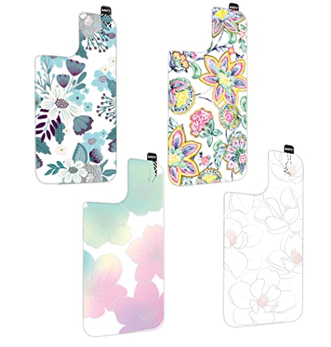 Fortress Swipe Style Inserts (4-Pack) Compatible With Iphone 13 Pro Infinite Glass Case, Durable Inserts, Swappable Designs (Floral Forms Collection)