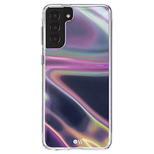 Case-Mate Soap Bubble Case For Samsung Galaxy S21 Plus 5g Swirled Iridescent Design 10 Ft Drop Protection 6.7 Inch Iridescent Swirl