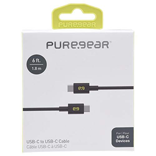 Puregear 72 Inch (6ft) Usb-C To Usb-C 2.0 Data/Sync/Charge Cable Black