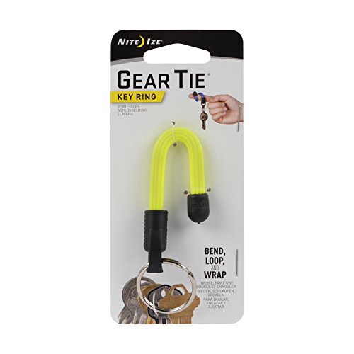 Nite Ize Gear Tie Key Ring-Neon Yellow