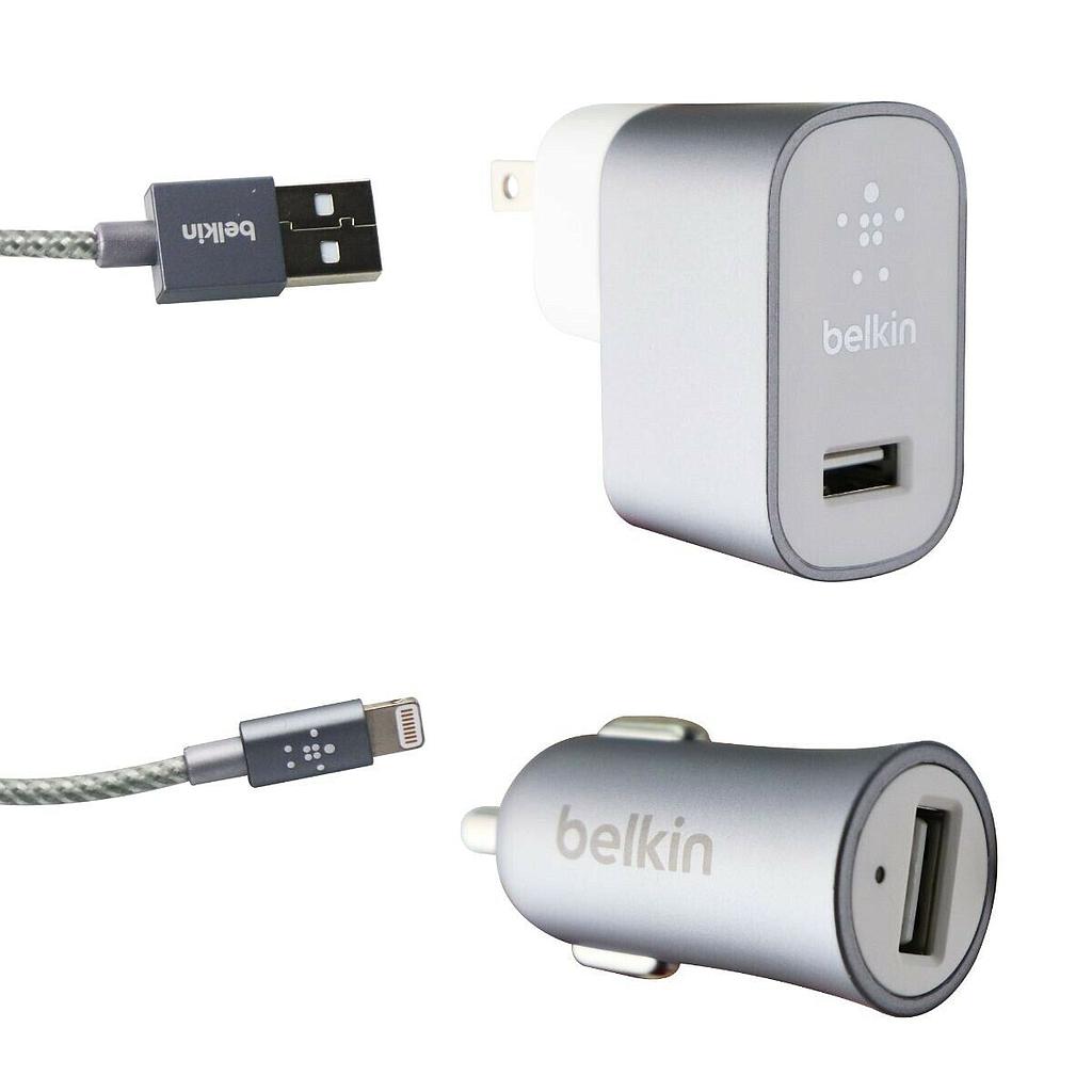 Belkin Usb-C Car And Wall Rapid Charging Kit + 1 Meter C-C Cable For Many Many Devices That Support Type-C Retail Packaging (Silver)