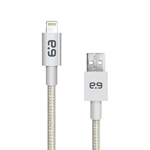 Puregear Braided Metallic Charge-Sync Cable For Apple Lightning Devices Silver 48"