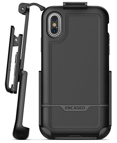 [742415438107] Encased Clip Holster Iphone X/Iphone Xs Belt Case, (Rebel Series) Heavy Duty Protective Cover Compatible With Apple Iphone X (Black)