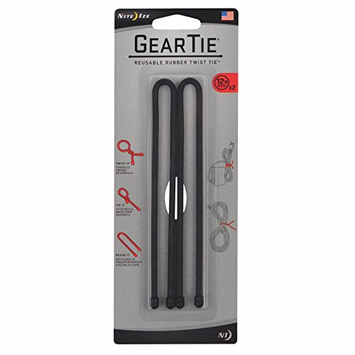 Nite Ize Gt12-2pk-01 Gear Tie 12" Bk 2p