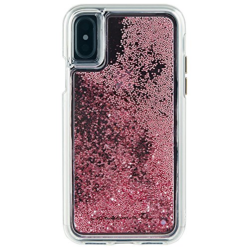 Case-Mate Iphone X Case Waterfall Cascading Liquid Glitter Protective Design Apple Iphone 10 Rose Gold